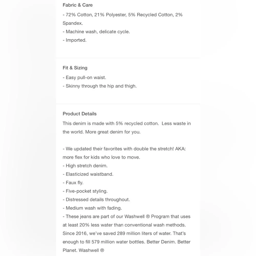 NWT GAP Kids Pull-on Jegging - size 6 slim